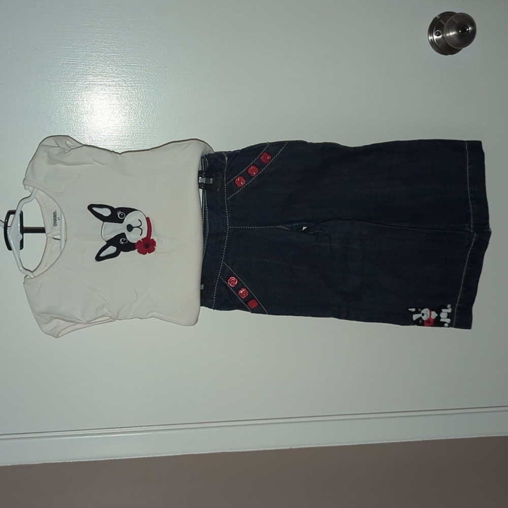 Gymboree matching dog shirt and jeans, size 2T